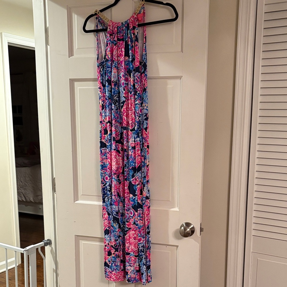 NWT Lilly Pulitzer Bingham midi Dress in Pink and Blue